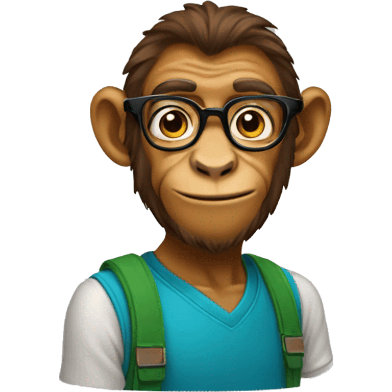 Monkey nerd emoji