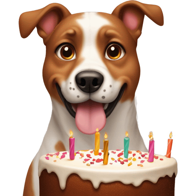 Dog with birthday cake  emoji