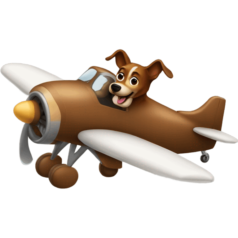 Brown Dog flying plane emoji