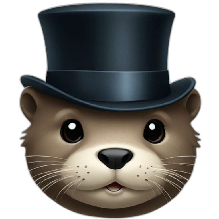 Otter in a top hat emoji