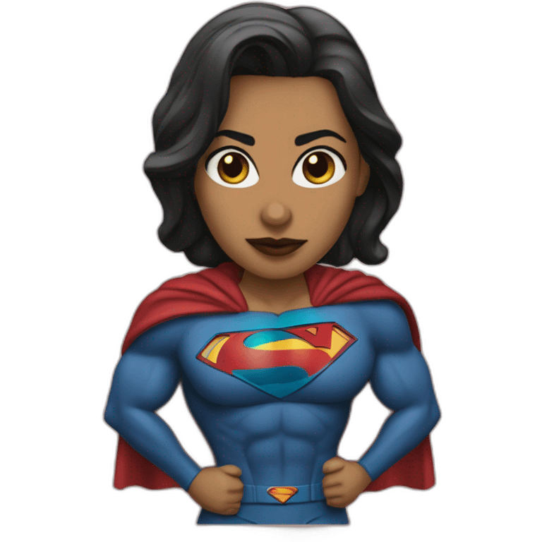 Chola saludando con capa de Superman emoji