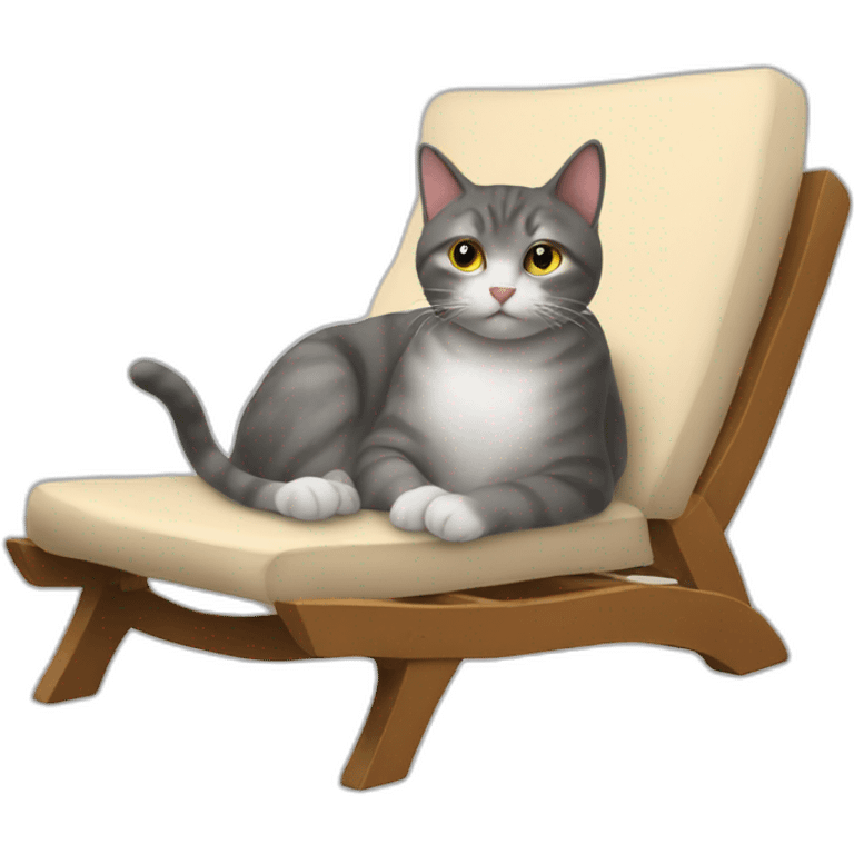 Un chat sur le chaise emoji