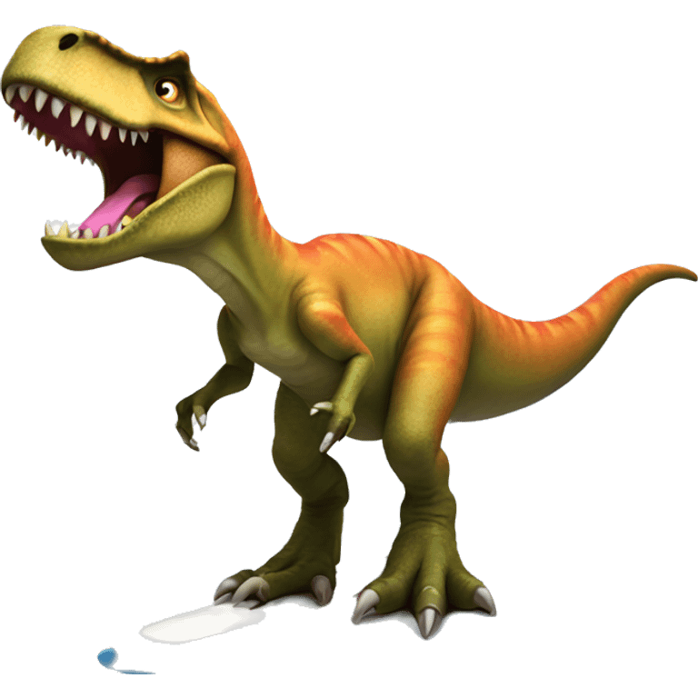 T-Rex on surfboard emoji