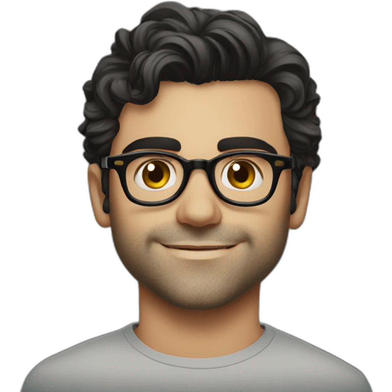 young oscar isaac with glasses and clean shaven emoji