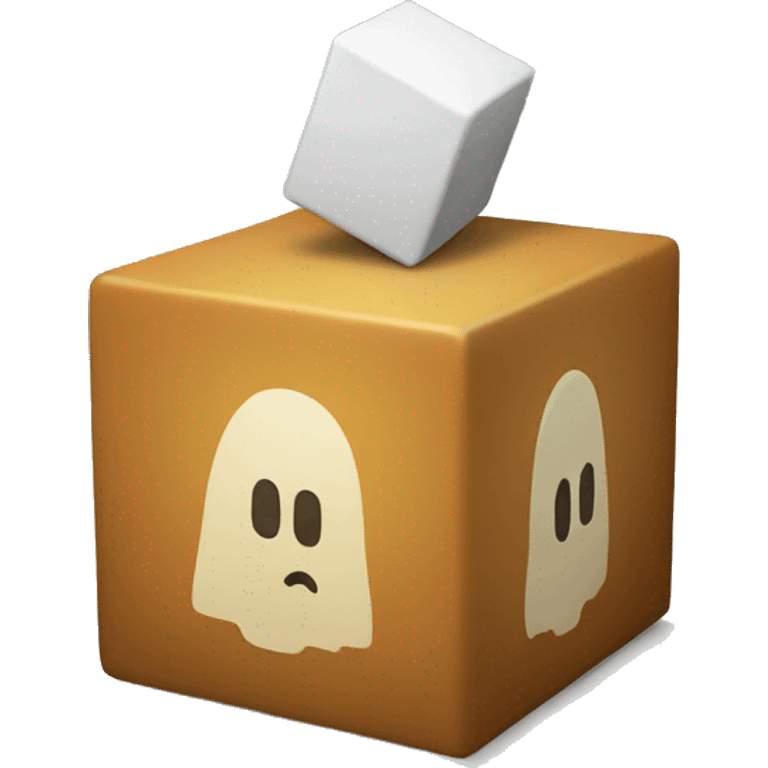 placing a cube on a table emoji