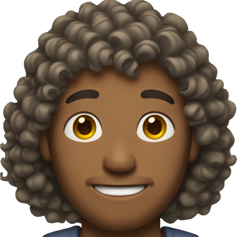 Man with curly hair   emoji