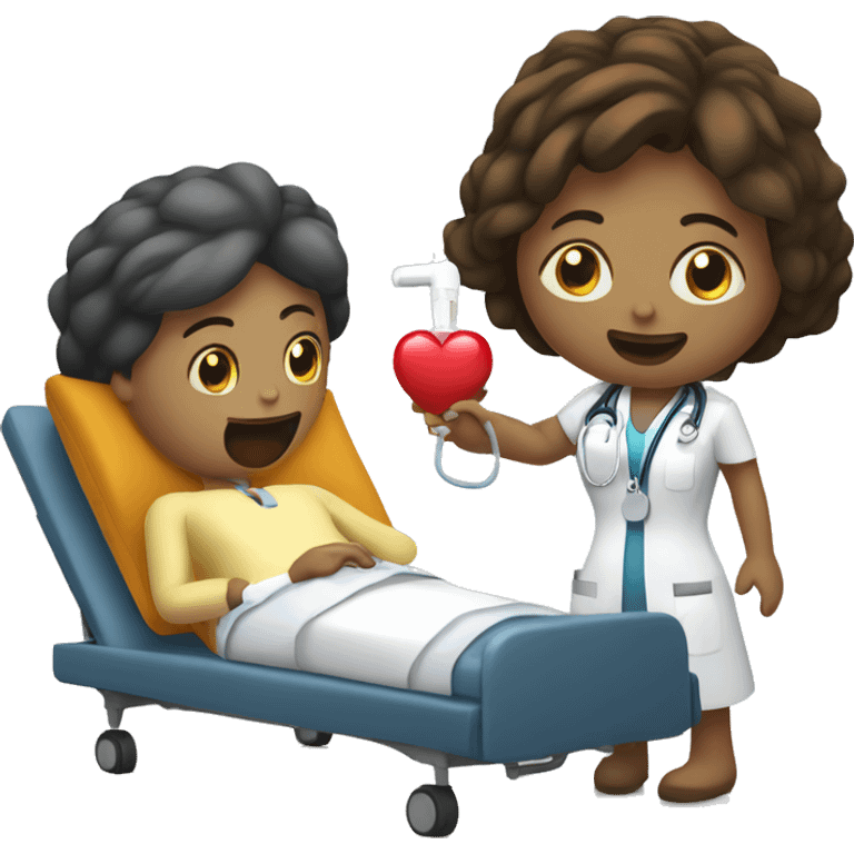 Nurse putting an IV in a patient emoji