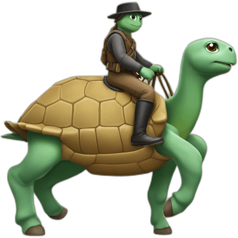 Tortue sur un cheval emoji