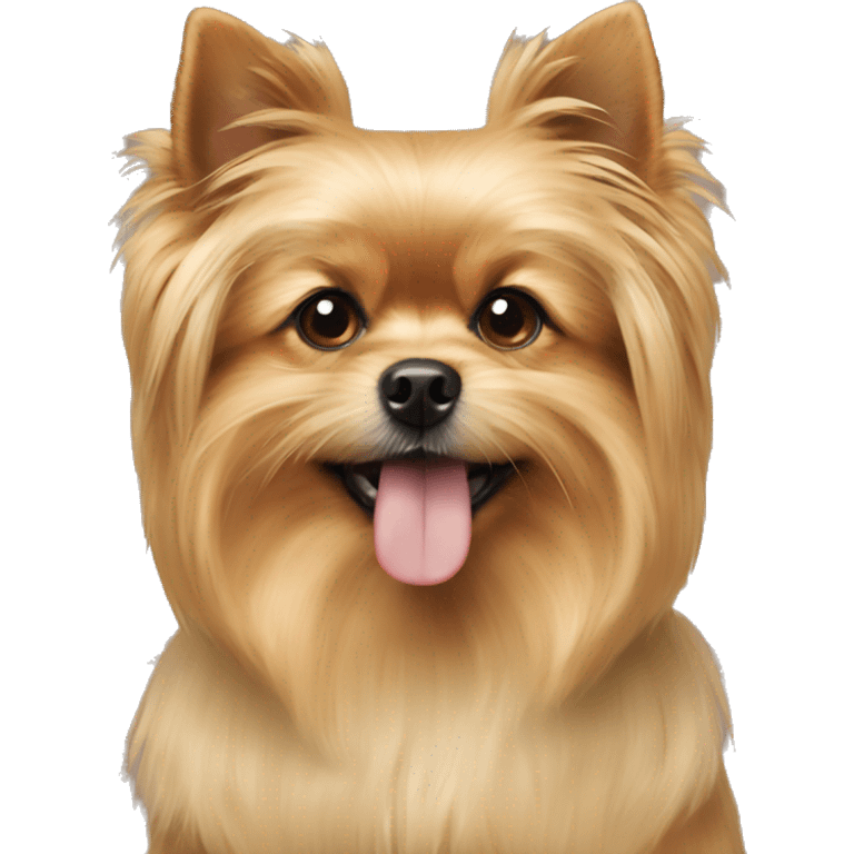 Yorkie and Pomeranian mixed dog with blonde hair  emoji