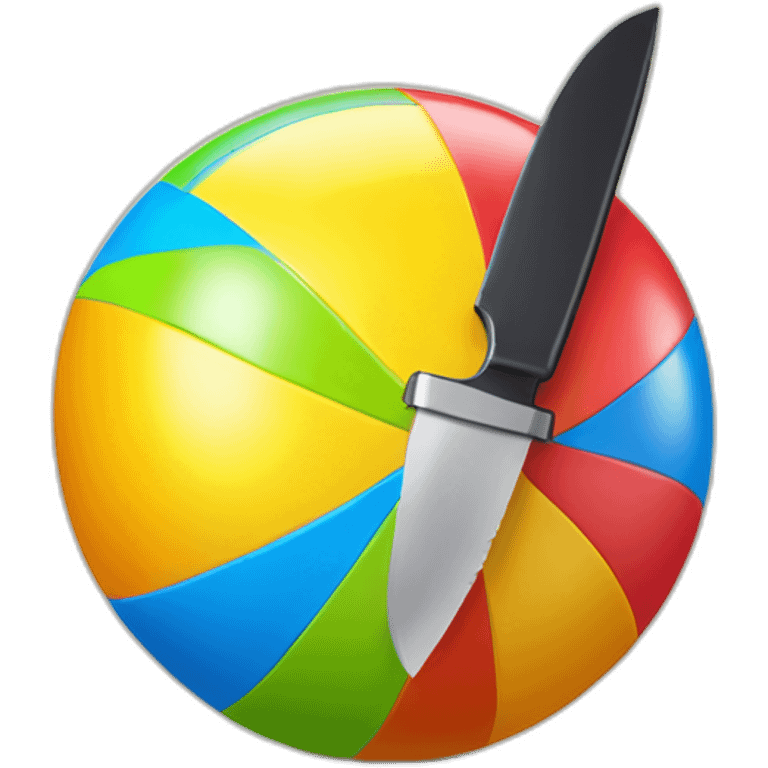 beach ball with a knife in it emoji