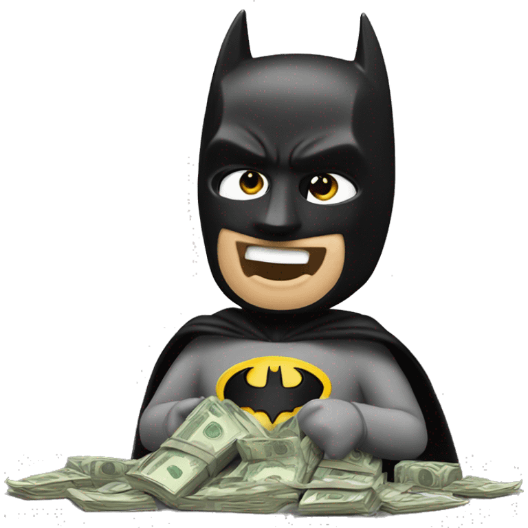 Batman counting money emoji