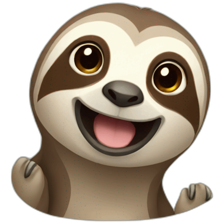 Happy sloth emoji