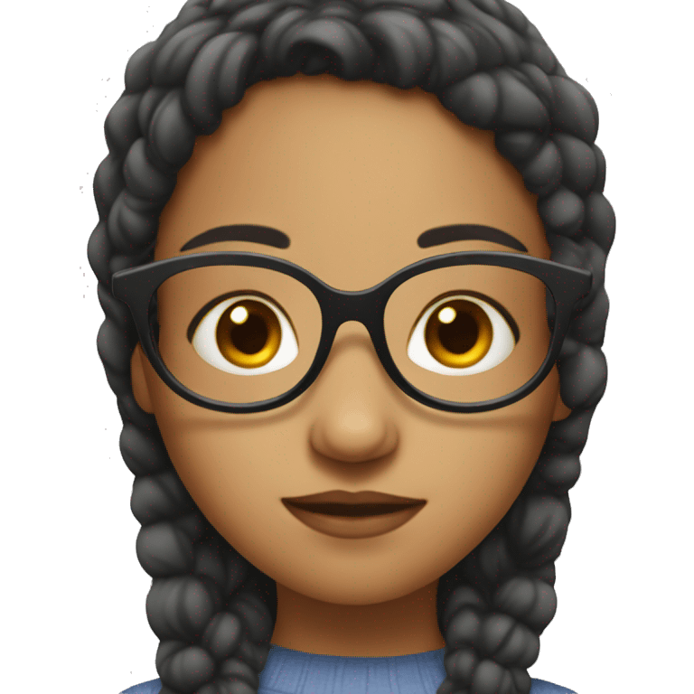 Girl wearing glasses and has a mole under the eye emoji