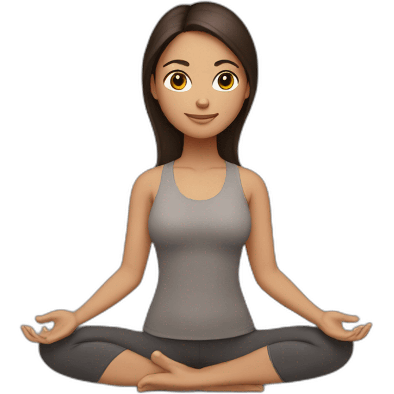 Latina girl brunette hair in Tadasana yoga emoji