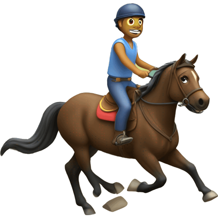 Jinete a caballo corriendo emoji