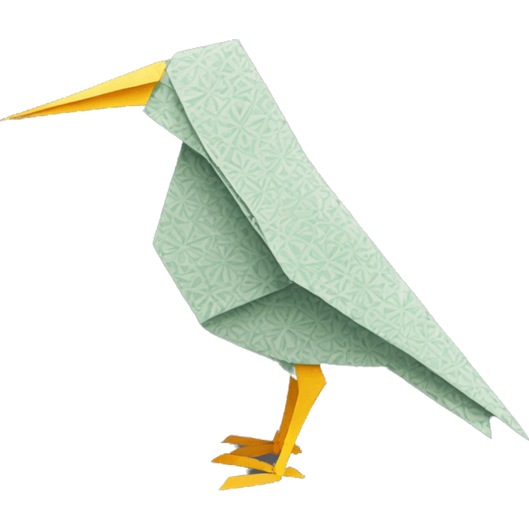 Origami bird made of patterned paper emoji