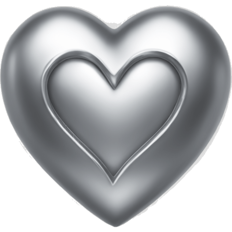 Silver chrome heart emoji