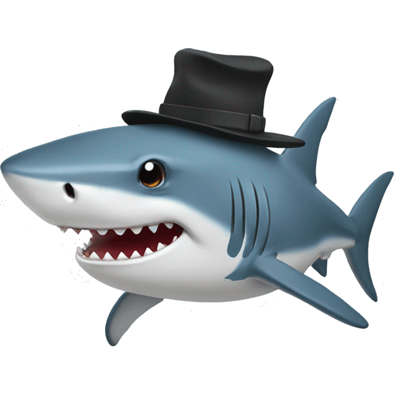 Shark with hat emoji