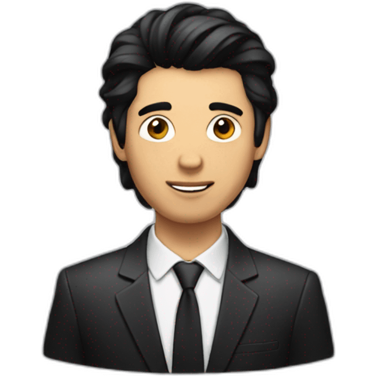 A men with shiny black hair emoji