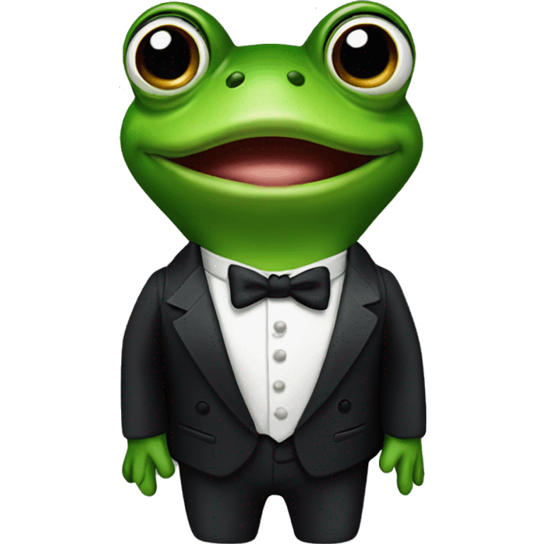 frog james bond in tuxedo emoji