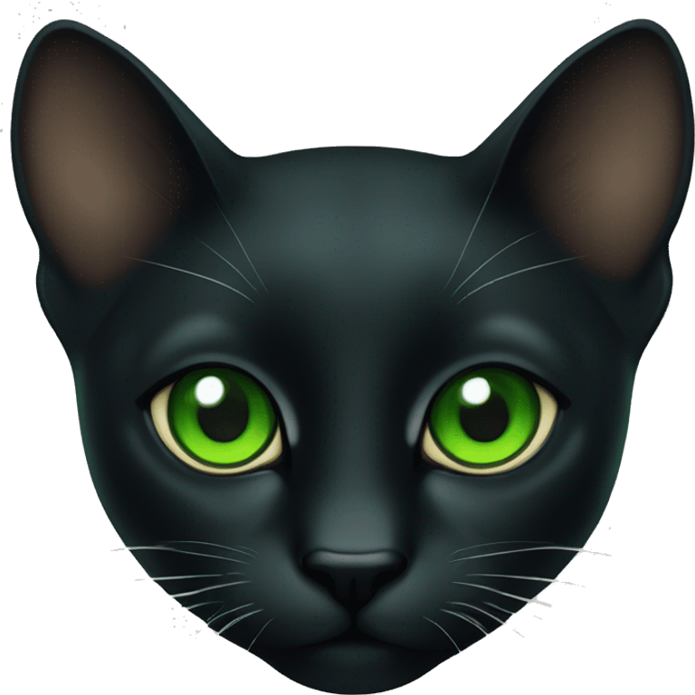 Gato negro y ojos verdes emoji