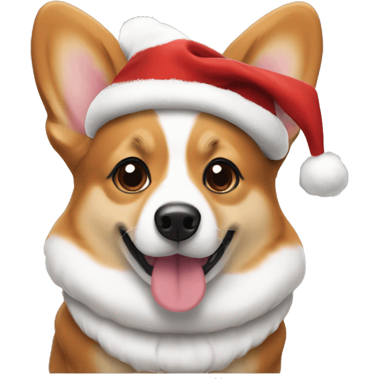 cute Corgi wearing christmas attire  emoji