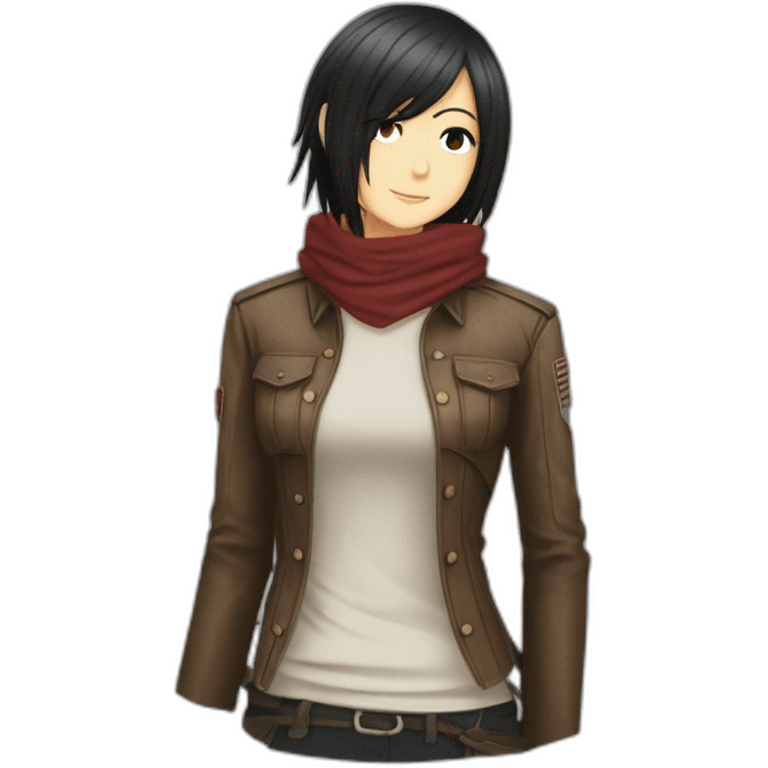 mikasa ackerman full body kiss emoji