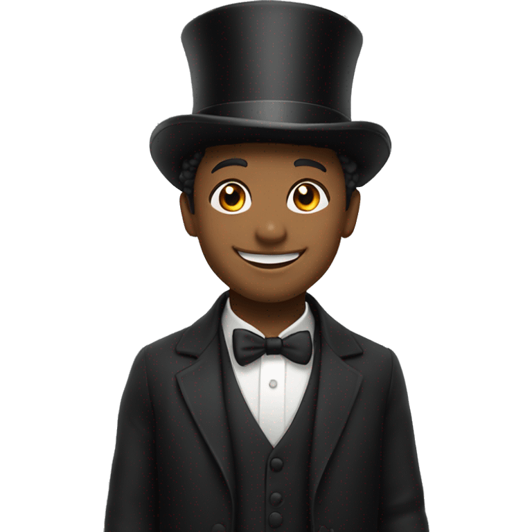 Smiling boy in top hat emoji