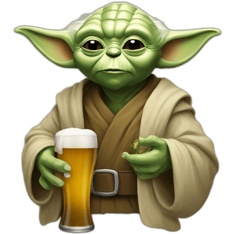 Yoda avec une biere emoji