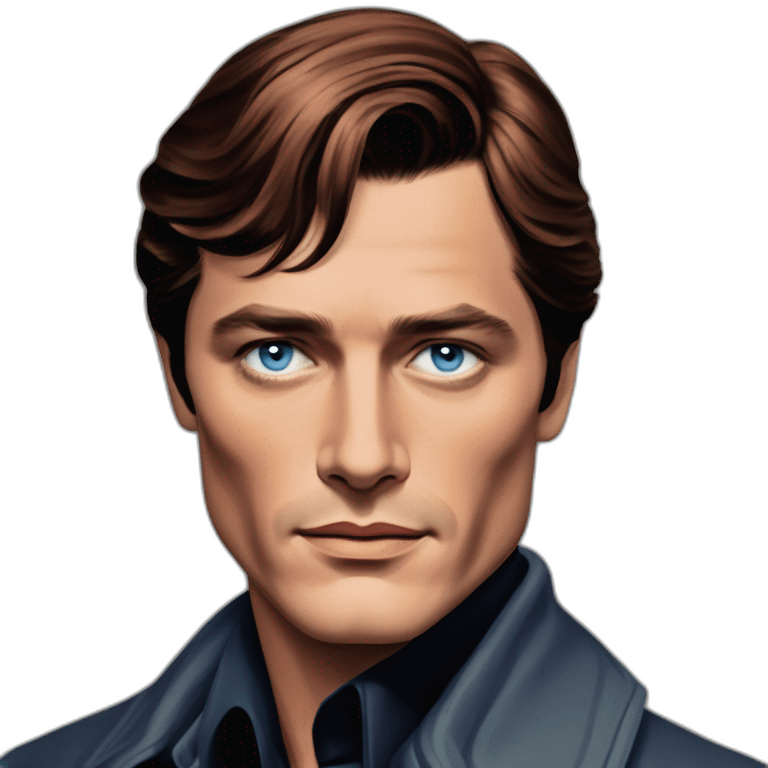 Alain delon young blue eyes neat gelled flat red hair noir detective emoji