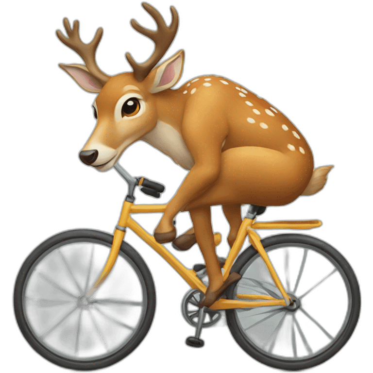 deer riding bicycle emoji