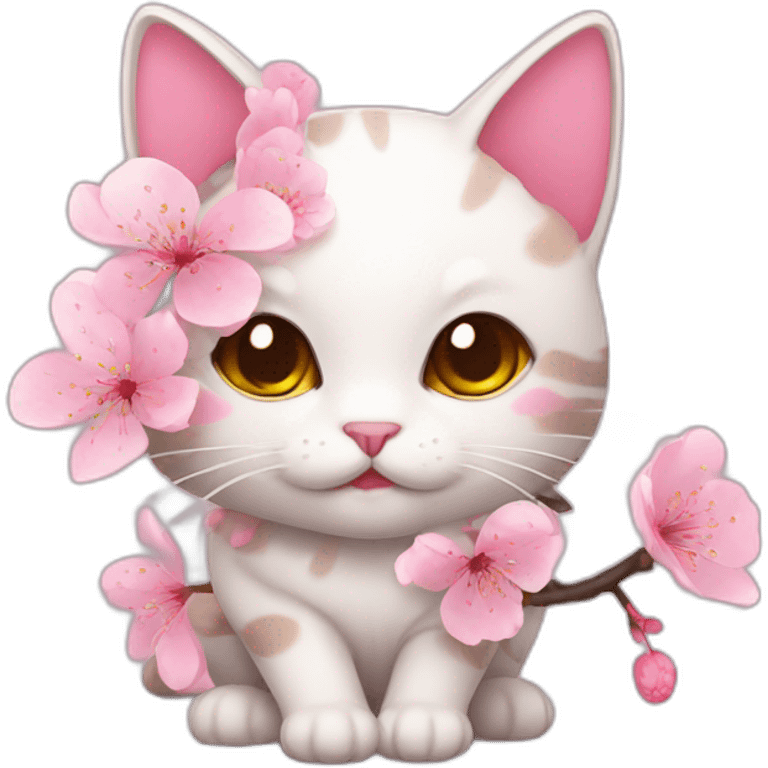 Cherry blossom cat emoji