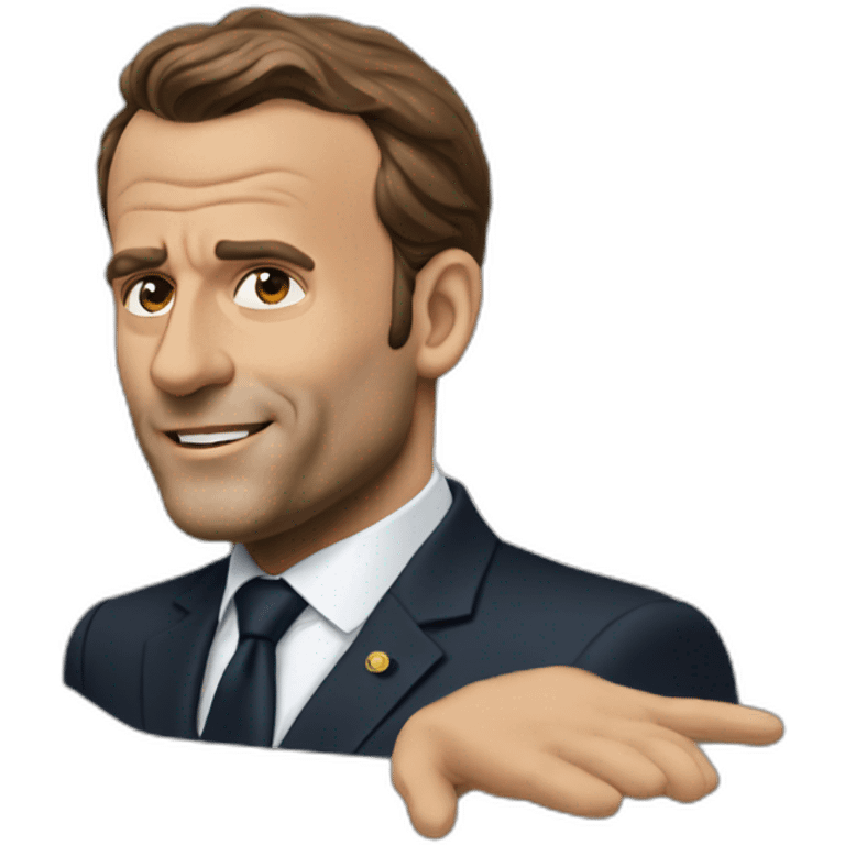 Emanuel Macron who making 🖕 emoji