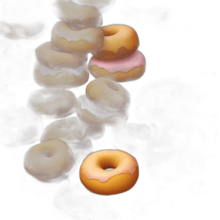 Piles of doughnuts piled up like a mountain emoji