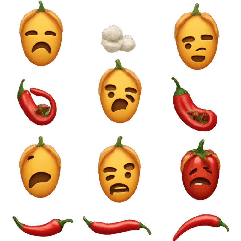 Funny spicy food face emoji