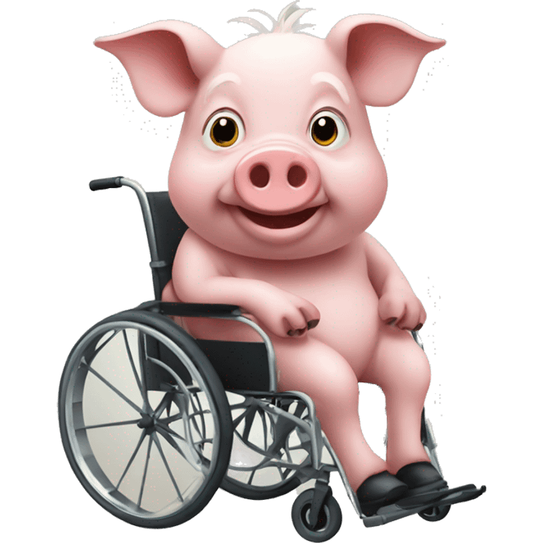 Old pig on wheelchair emoji