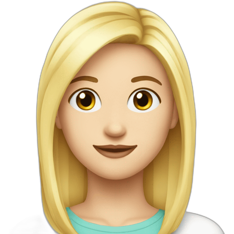 Sweet Smart rounded face blonde wiith half tg emoji