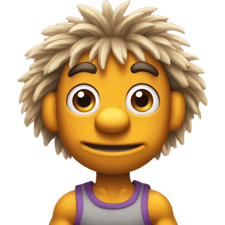 Attractive with adorable huge eyes  Detailed image of  fraggle rocks hot muscle trainer sunset colored emoji