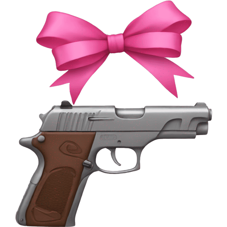 gun with pink bow on it emoji