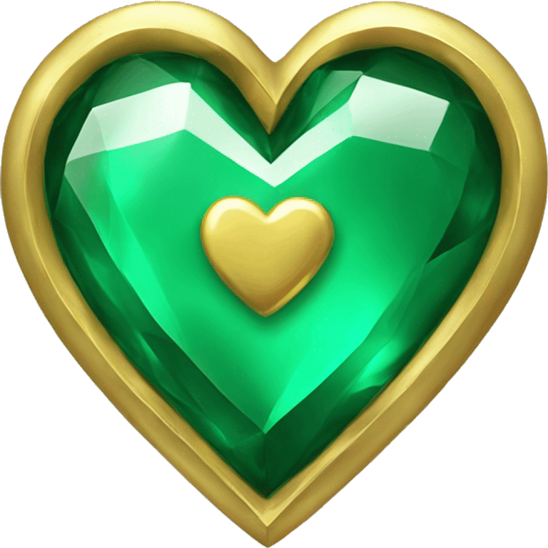 gold emerald glass heart emoji