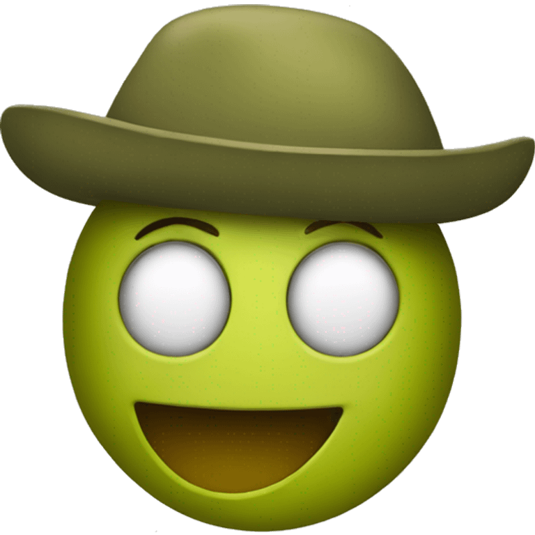 an olive with a hat and face emoji