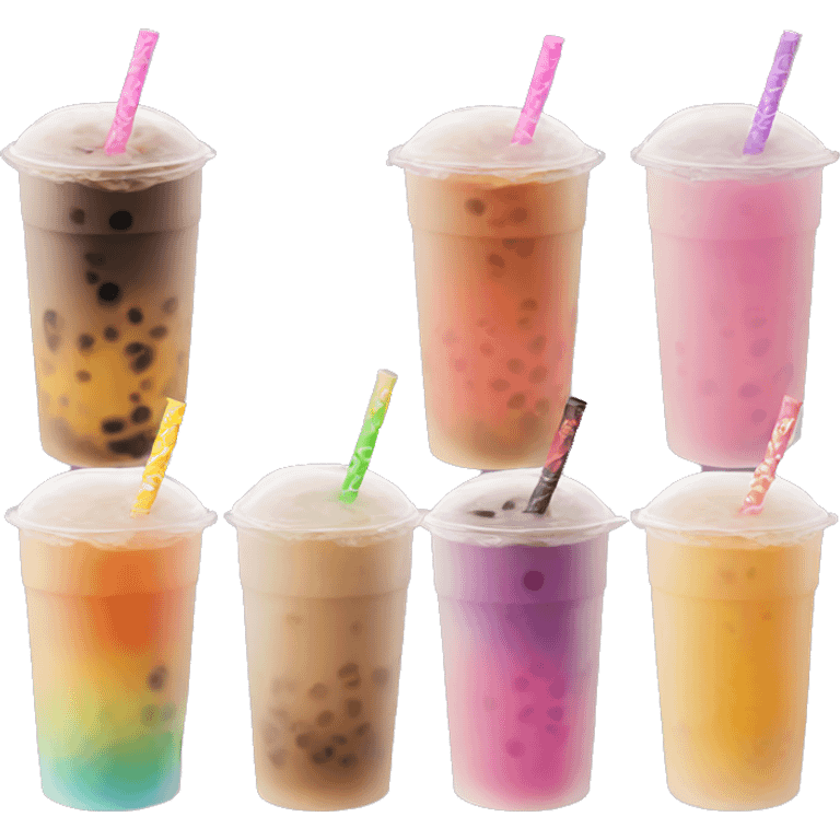 rainbow bubble tea emoji