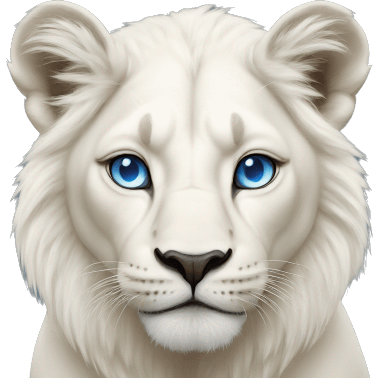 Albino lioness with blue eyes emoji