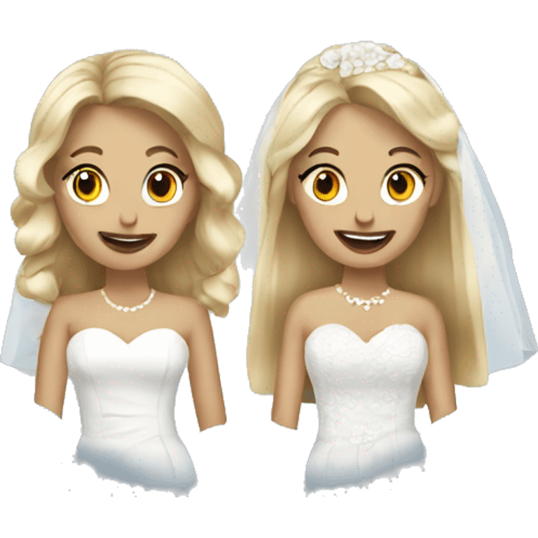 Two blonde brides emoji