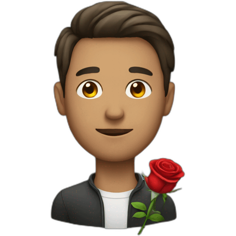 man with red rose emoji