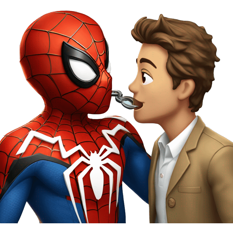 a spider man kiss a key emoji