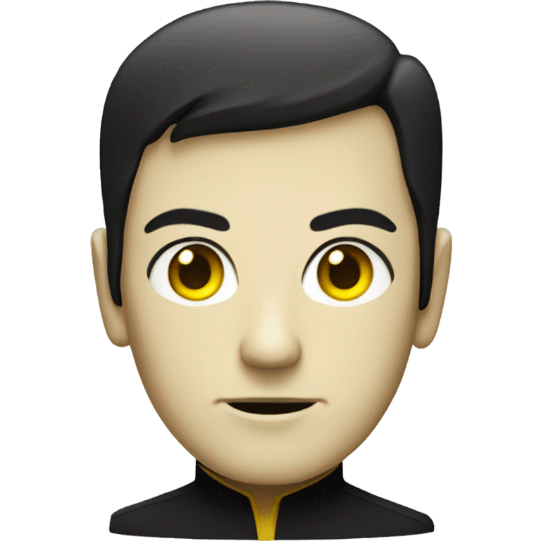 Data the white android with yellow eyes and black hair from Star Trek emoji