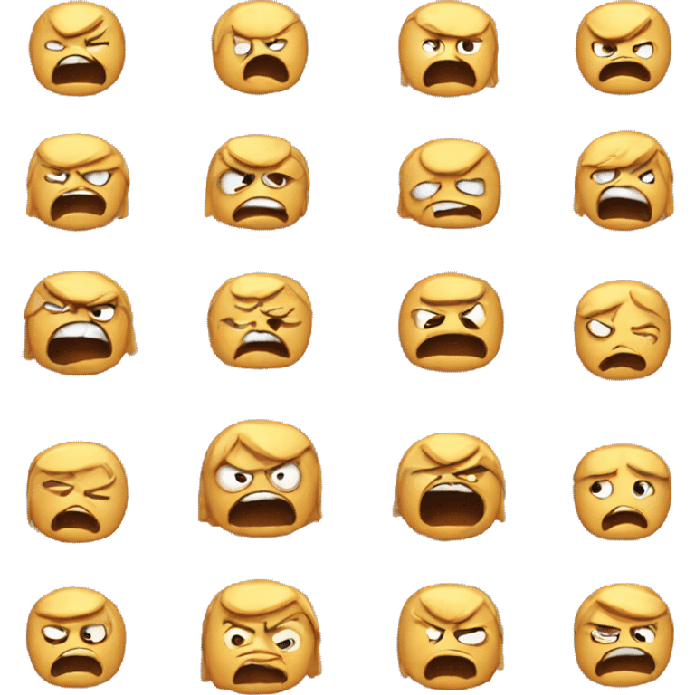 Angry face and tasty face emoji