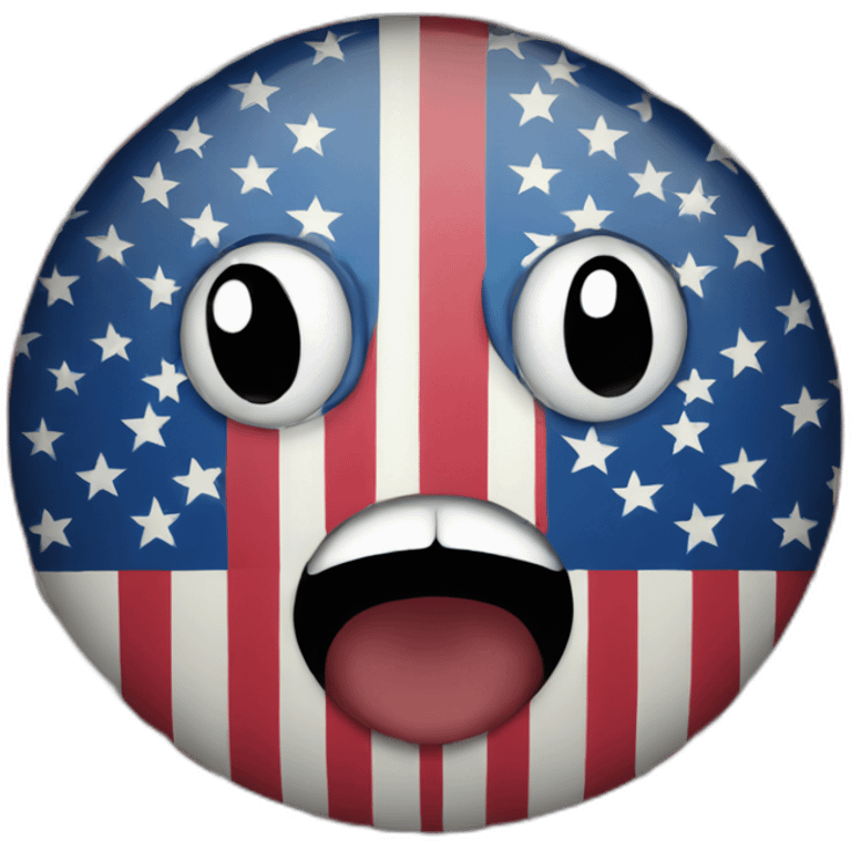 American flag shocked emoji