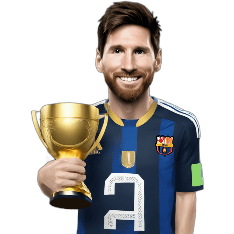 leonel messi levantando la copa del mundial emoji